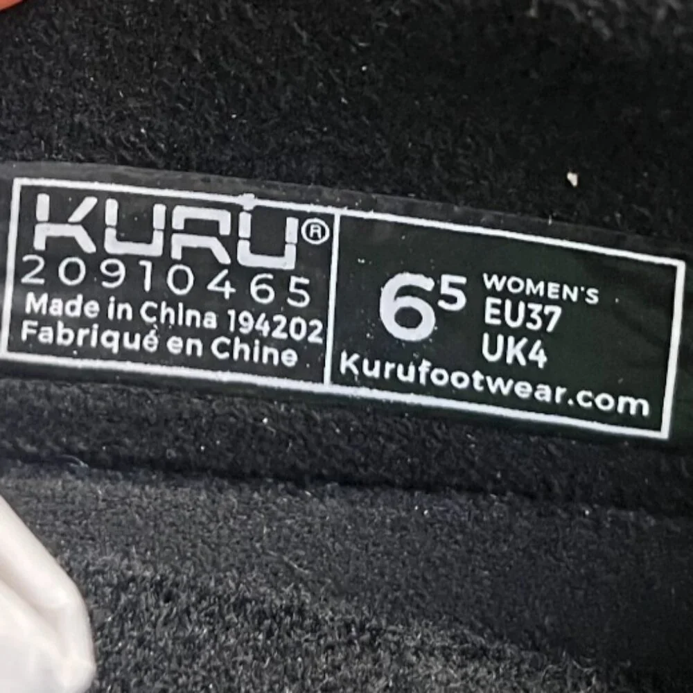 KURU Black Leather Slip-On Loafers with White Sole